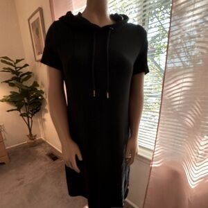 Calvin Klein Performance Women's Hooded Sweatshirt Dress, Black, XL
